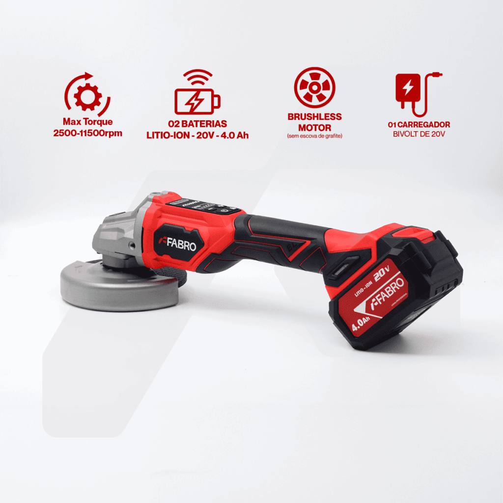 Esmerilhadeira Angular deitada detalhes